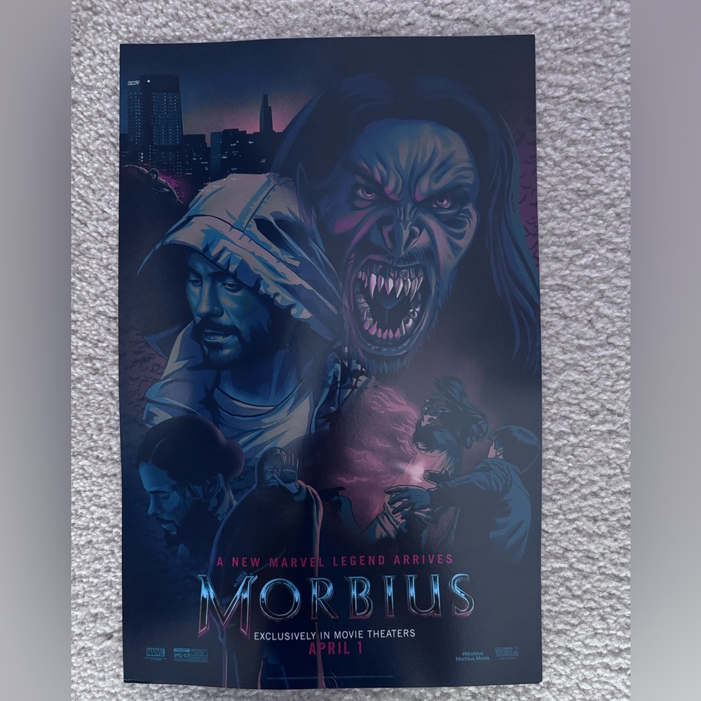 Morbius Marvel Movie poster 17''X11" Must See Unique Mini Limited Edition